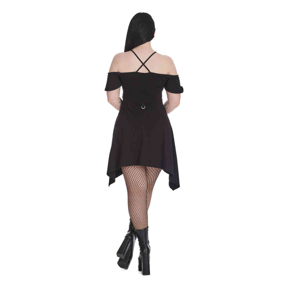 Banned - Witching Your Thoughts Off Shoulder Korte jurk - Zwart